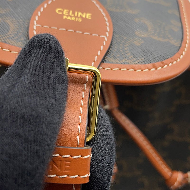 セリーヌ リュック トリオンフ フォルコバックパック ミニ PVC/カーフレザー 197662 CELINE ブラウン