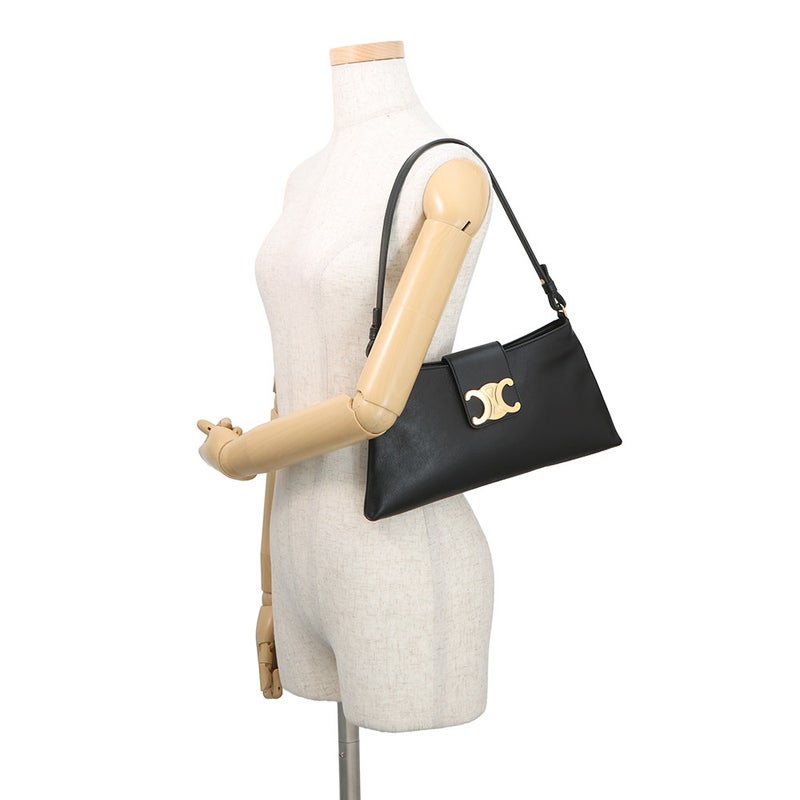 セリーヌ ハンドバッグ トリオンフ ウィルターン クラッチ レザー 113673FEO CELINE 2Wayショルダーバッグ 黒
