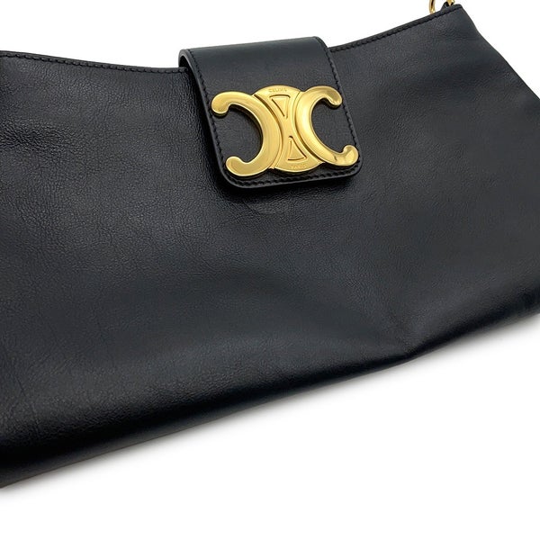 セリーヌ ハンドバッグ トリオンフ ウィルターン クラッチ レザー 113673FEO CELINE 2Wayショルダーバッグ 黒