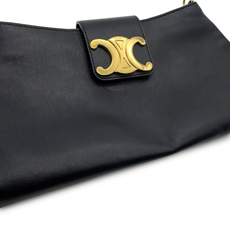 セリーヌ ハンドバッグ トリオンフ ウィルターン クラッチ レザー 113673FEO CELINE 2Wayショルダーバッグ 黒
