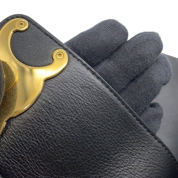 セリーヌ ハンドバッグ トリオンフ ウィルターン クラッチ レザー 113673FEO CELINE 2Wayショルダーバッグ 黒