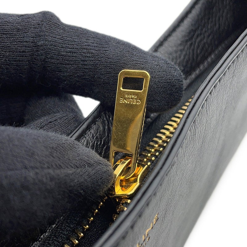 セリーヌ ハンドバッグ トリオンフ ウィルターン クラッチ レザー 113673FEO CELINE 2Wayショルダーバッグ 黒