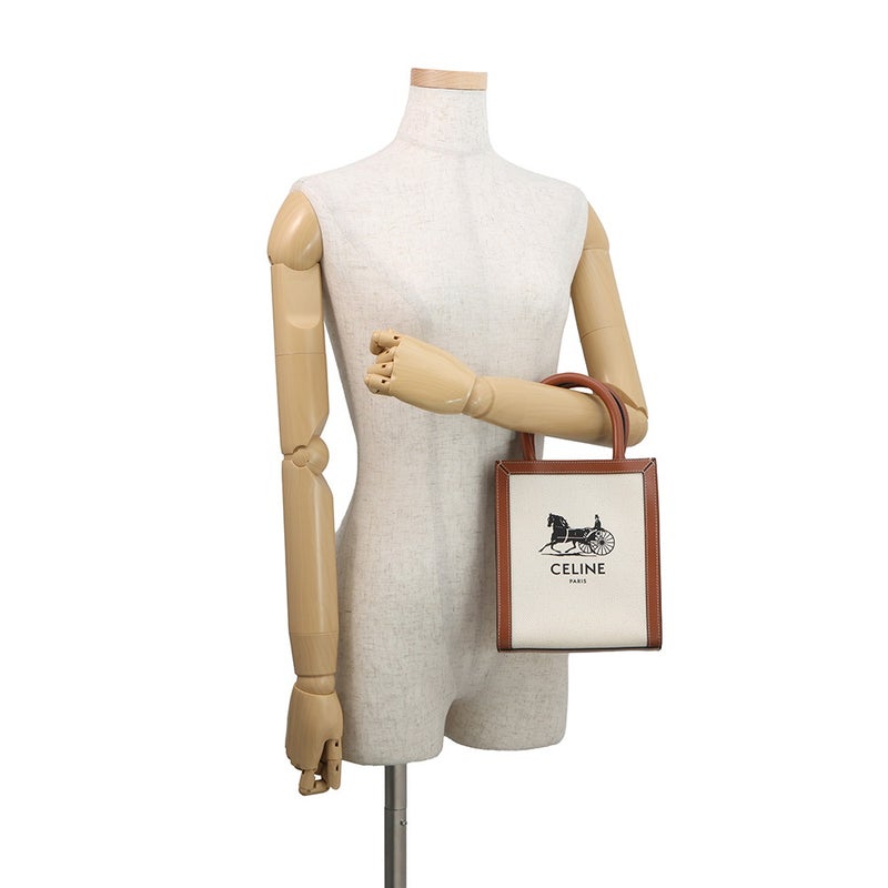 セリーヌ ハンドバッグ ミニ バーティカル カバ 馬車 キャンバス/レザー 193302DCI.02NT CELINE 2wayショルダーバッグ