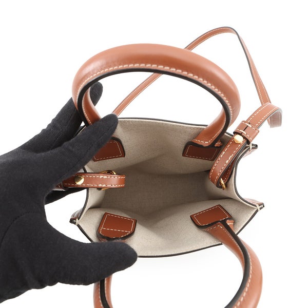 セリーヌ ハンドバッグ ミニ バーティカル カバ 馬車 キャンバス/レザー 193302DCI.02NT CELINE 2wayショルダーバッグ