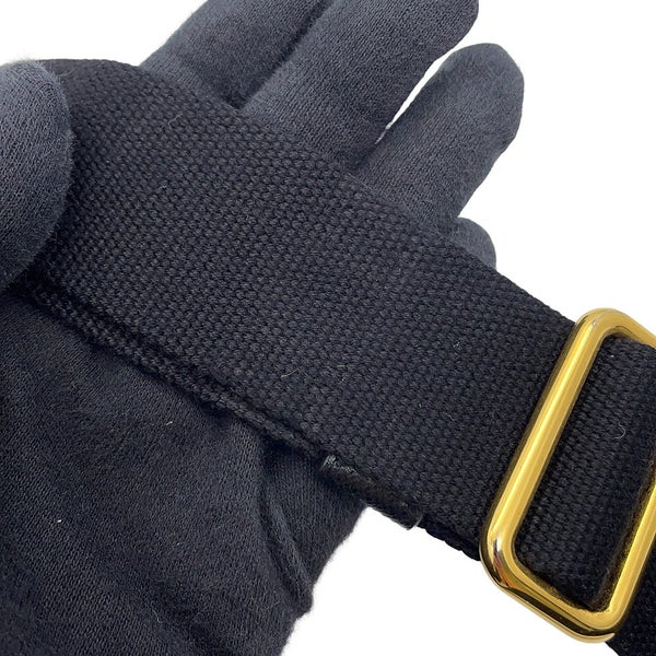 プラダ トートバッグ カナパ CANAPA ロボット デニム/レザー 1BG439 PRADA 2wayショルダーバッグ 黒