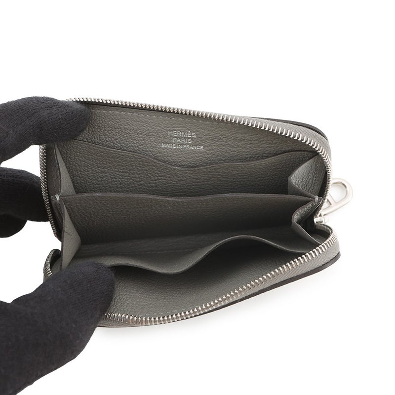 エルメス カードケース ジップ アン ゴー グリメイヤー/シルバー金具 エバーカラー B刻印 HERMES 定期入れ