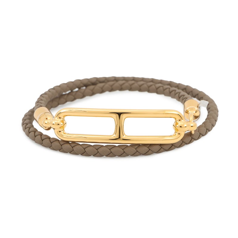 エルメス ブレスレット ルリ ドゥブルトゥール エトゥープ/ゴールド金具 スイフト サイズT3