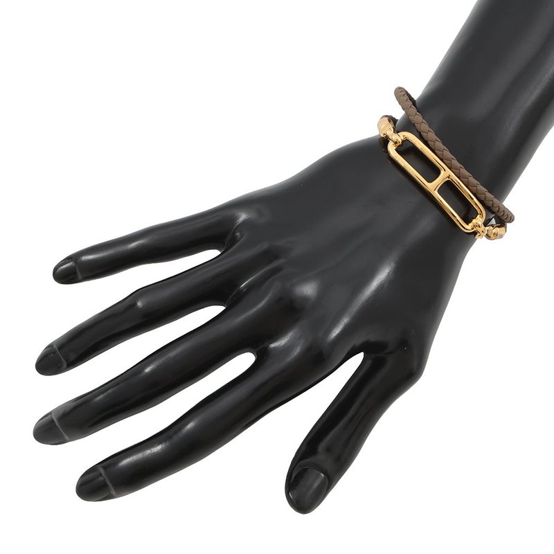 エルメス ブレスレット ルリ ドゥブルトゥール エトゥープ/ゴールド金具 スイフト サイズT3