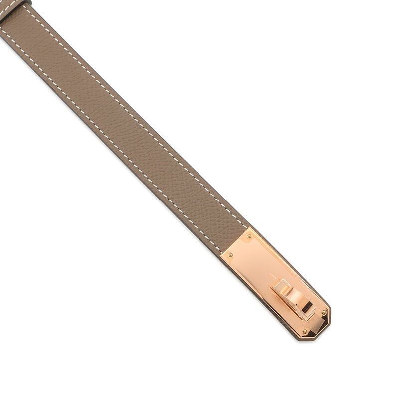 エルメス ケリーベルト エトゥープ/ピンクゴールド金具 エプソン U刻印 HERMES べルト