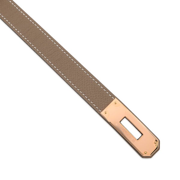 エルメス ケリーベルト エトゥープ/ピンクゴールド金具 エプソン U刻印 HERMES べルト