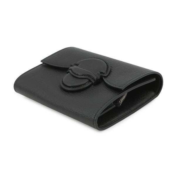 エルメス コインケース ポートフォリオ 1938-12 コンパクト ウォレット ブラック/シルバー金具 シェブルミゾル C刻印 財布 黒