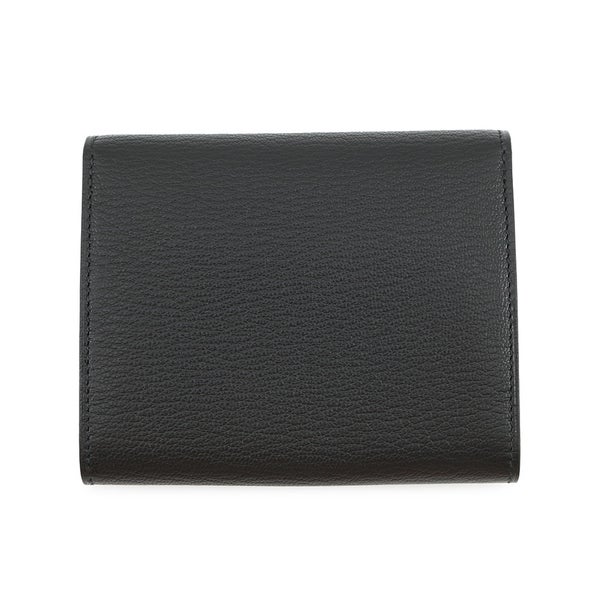 エルメス コインケース ポートフォリオ 1938-12 コンパクト ウォレット ブラック/シルバー金具 シェブルミゾル C刻印 財布 黒