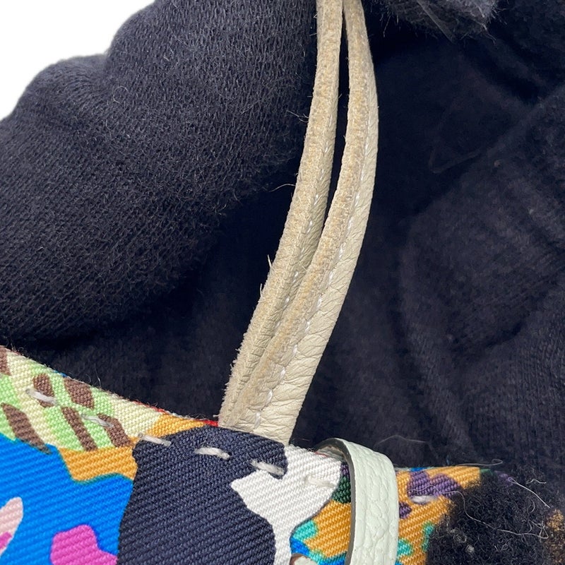 エルメス バッグチャーム バディ アロハ ブラック/クレ/ヴェールフィズ ラムスキン/ムートン  B刻印 黒