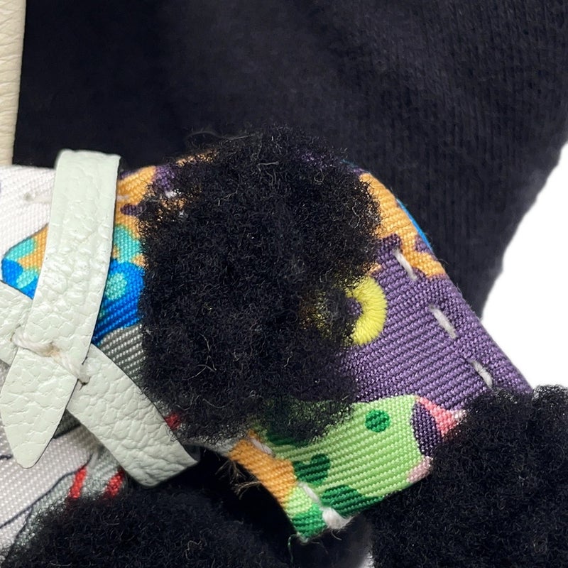 エルメス バッグチャーム バディ アロハ ブラック/クレ/ヴェールフィズ ラムスキン/ムートン  B刻印 黒