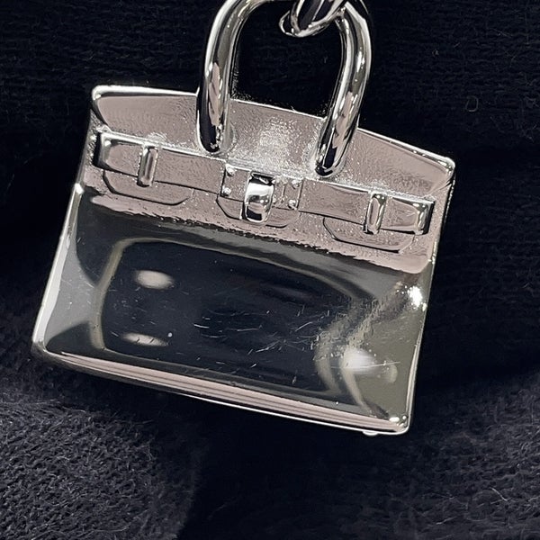 エルメス バッグチャーム ビジュー・ドゥ・バッグチャーム ブラック/グラニ/シルバー金具 メタル/ボックスカーフ 黒