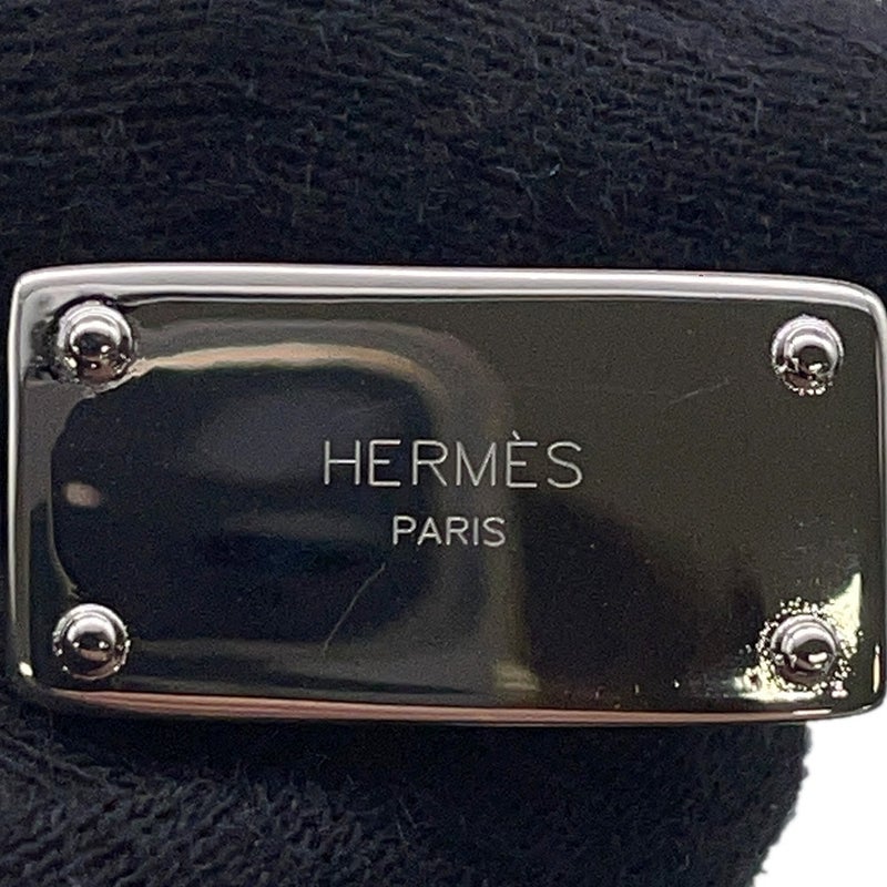 エルメス バッグチャーム ビジュー・ドゥ・バッグチャーム ブラック/グラニ/シルバー金具 メタル/ボックスカーフ 黒