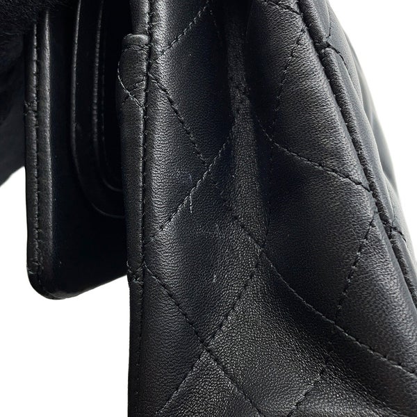 シャネル チェーンショルダーバッグ マトラッセ25 エジプトチャーム ココマーク ダブルチェーン ラムスキン A01112 黒