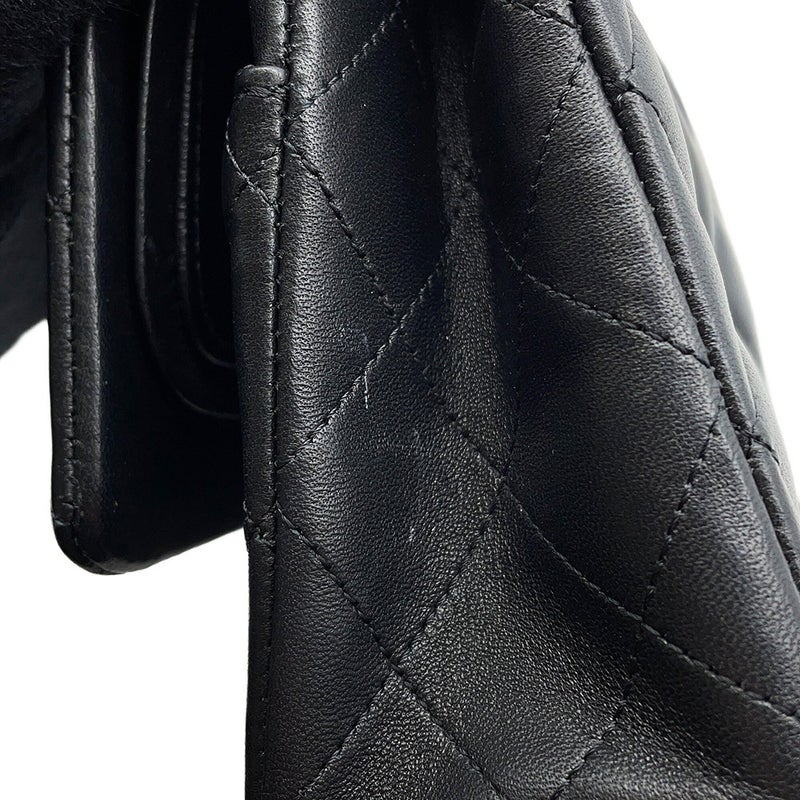 シャネル チェーンショルダーバッグ マトラッセ25 エジプトチャーム ココマーク ダブルチェーン ラムスキン A01112 黒