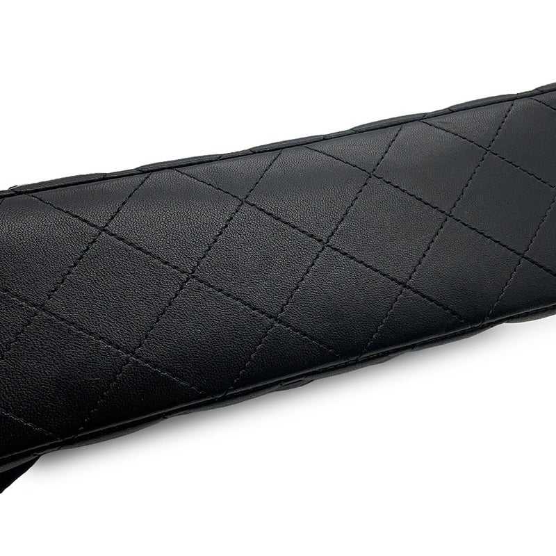 シャネル チェーンショルダーバッグ マトラッセ25 エジプトチャーム ココマーク ダブルチェーン ラムスキン A01112 黒