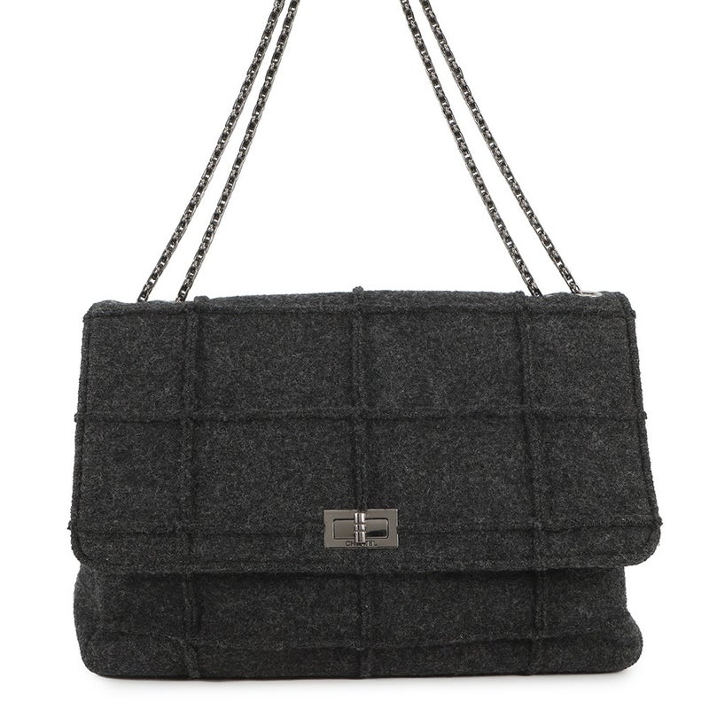 シャネル チェーンショルダーバッグ 2.55 チョコバー フェルト A37590 CHANEL