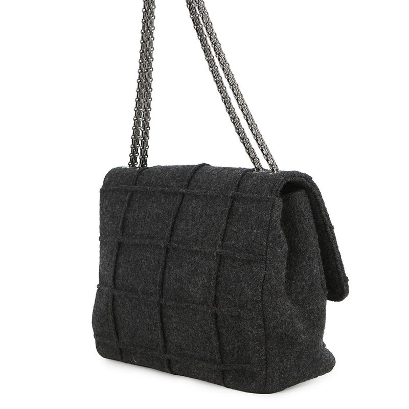 シャネル チェーンショルダーバッグ 2.55 チョコバー フェルト A37590 CHANEL