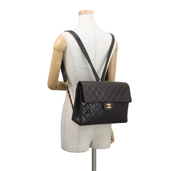 シャネル リュック ココマーク マトラッセ バックパック ラムスキン CHANEL バッグ 黒