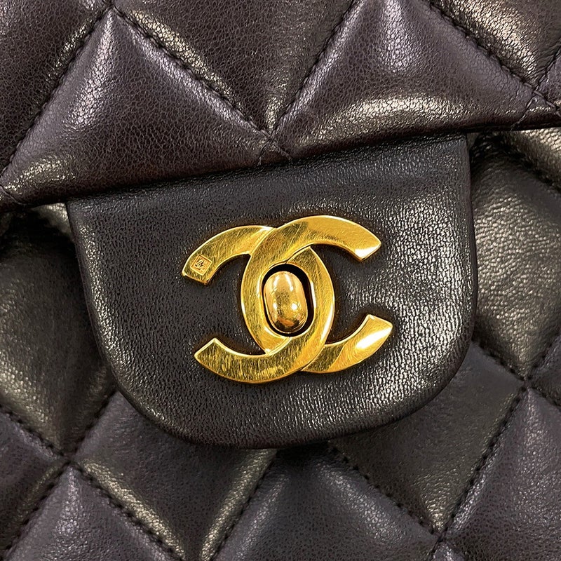 シャネル リュック ココマーク マトラッセ バックパック ラムスキン CHANEL バッグ 黒