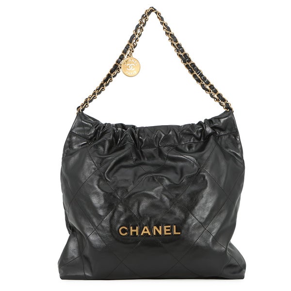 シャネル ハンドバッグ シャネル22 シャイニーカーフレザー AS3261 CHANEL 黒