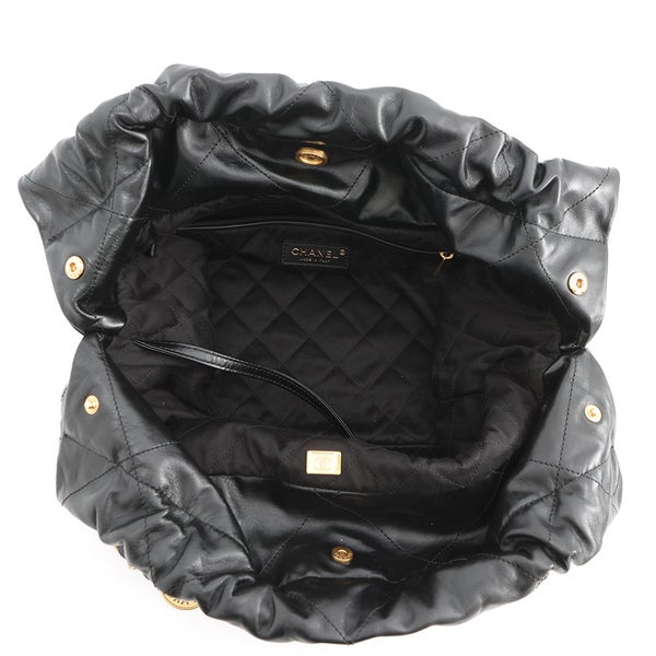 シャネル ハンドバッグ シャネル22 シャイニーカーフレザー AS3261 CHANEL 黒