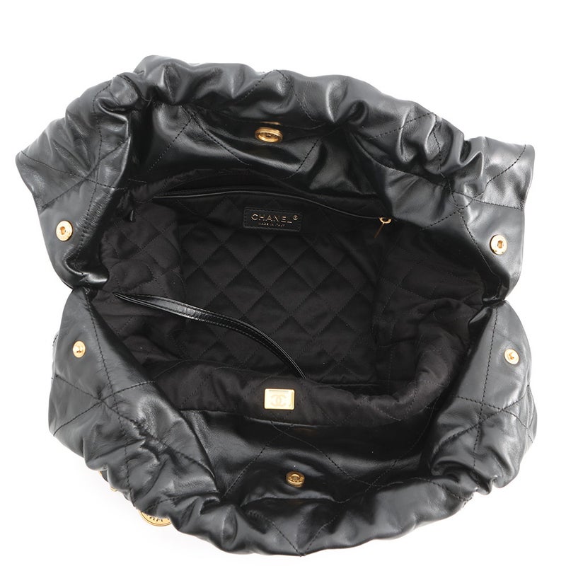 シャネル ハンドバッグ シャネル22 シャイニーカーフレザー AS3261 CHANEL 黒