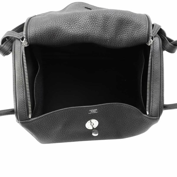 エルメス ハンドバッグ リンディ30 ブラック/シルバー金具 トリヨンクレマンス C刻印 2wayショルダー 黒