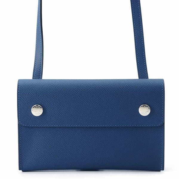 エルメス ショルダーウォレット ナップ トゥーゴー ディープブルー/シルバー金具 エプソン W刻印