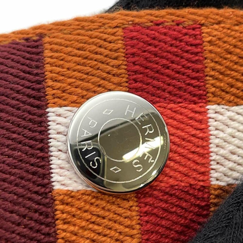 エルメス ポーチ ブリッド・ア・ブラックPM オ・カレ フォーヴ/シルバー金具 キャンバス HERMES ポーチ