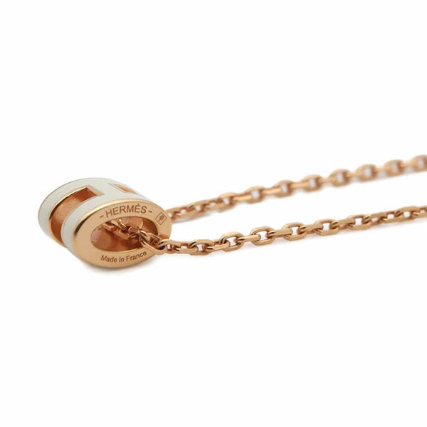 エルメス ネックレス ミニ・ポップアッシュ ホワイト/ピンクゴールド金具 HERMES アクセサリー