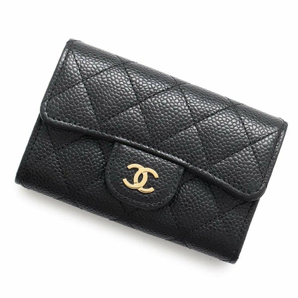 シャネル カードケース マトラッセ クラシックカードケース ココマーク キャビアスキン AP0214 CHANEL 名刺入れ 黒