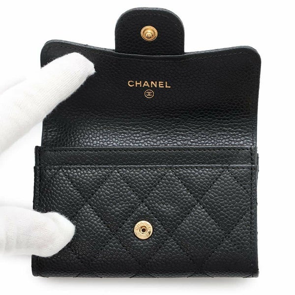 シャネル カードケース マトラッセ クラシックカードケース ココマーク キャビアスキン AP0214 CHANEL 名刺入れ 黒