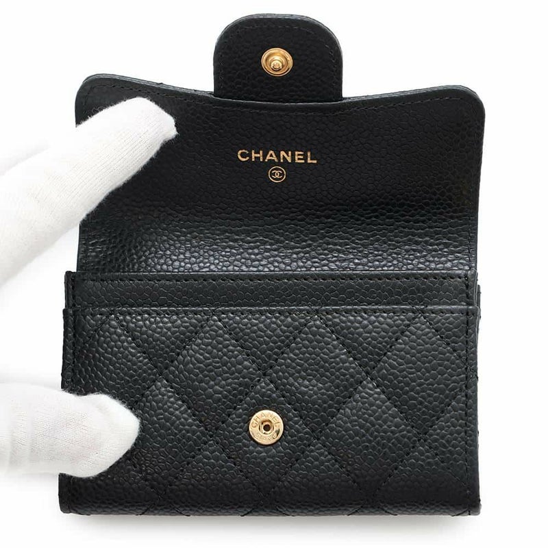 シャネル カードケース マトラッセ クラシックカードケース ココマーク キャビアスキン AP0214 CHANEL 名刺入れ 黒