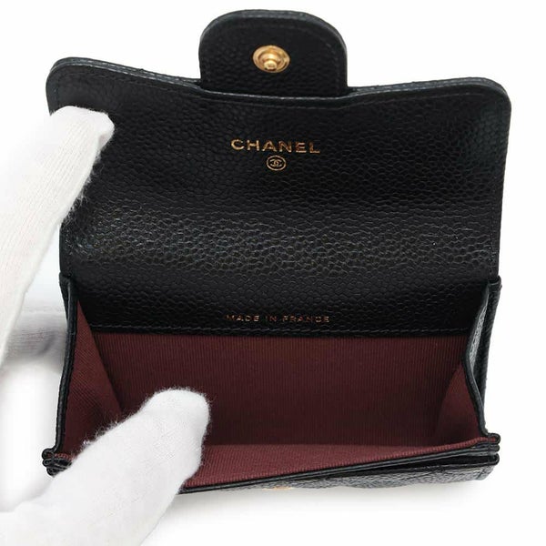 シャネル カードケース マトラッセ クラシックカードケース ココマーク キャビアスキン AP0214 CHANEL 名刺入れ 黒
