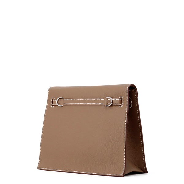 エルメス ショルダーバッグ ケリーダンス2 ヴェルソ エトゥープ/ヴェールマングローブ/シルバー金具 エバーカラー K刻印 クラッチ