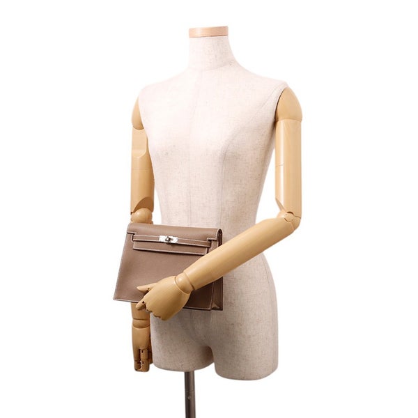 エルメス ショルダーバッグ ケリーダンス2 ヴェルソ エトゥープ/ヴェールマングローブ/シルバー金具 エバーカラー K刻印 クラッチ