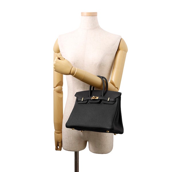 エルメス バーキン25 ブラック/ゴールド金具 トゴ W刻印 HERMES Birkin ハンドバッグ 黒