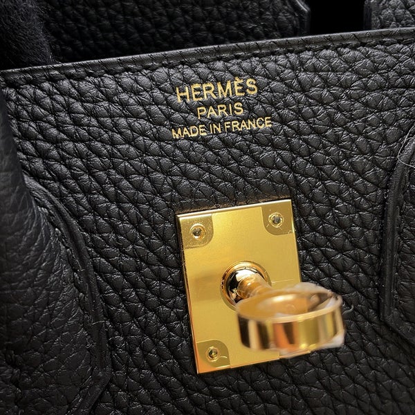 エルメス バーキン25 ブラック/ゴールド金具 トゴ W刻印 HERMES Birkin ハンドバッグ 黒