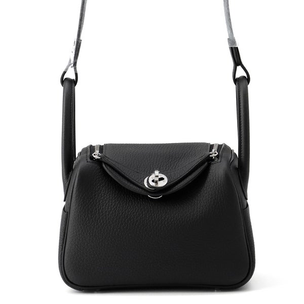 エルメス リンディ ミニ ブラック/シルバー金具 トリヨンクレマンス G刻印 ２wayショルダー 黒