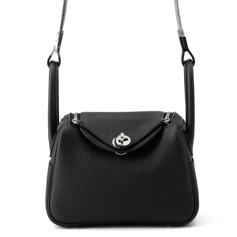 エルメス リンディ ミニ ブラック/シルバー金具 トリヨンクレマンス G刻印 ２wayショルダー 黒