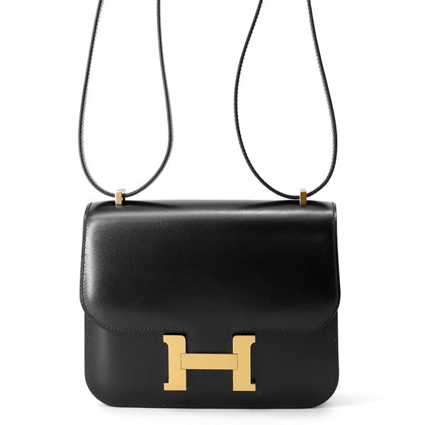 エルメス ミニ コンスタンス3 ミロワール ブラック/ゴールド金具 ボックスカーフ K刻印 黒