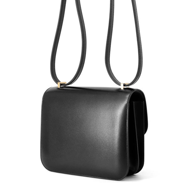 エルメス ミニ コンスタンス3 ミロワール ブラック/ゴールド金具 ボックスカーフ K刻印 黒