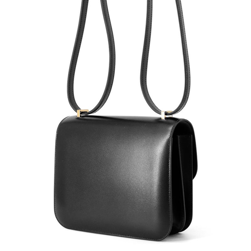 エルメス ミニ コンスタンス3 ミロワール ブラック/ゴールド金具 ボックスカーフ K刻印 黒