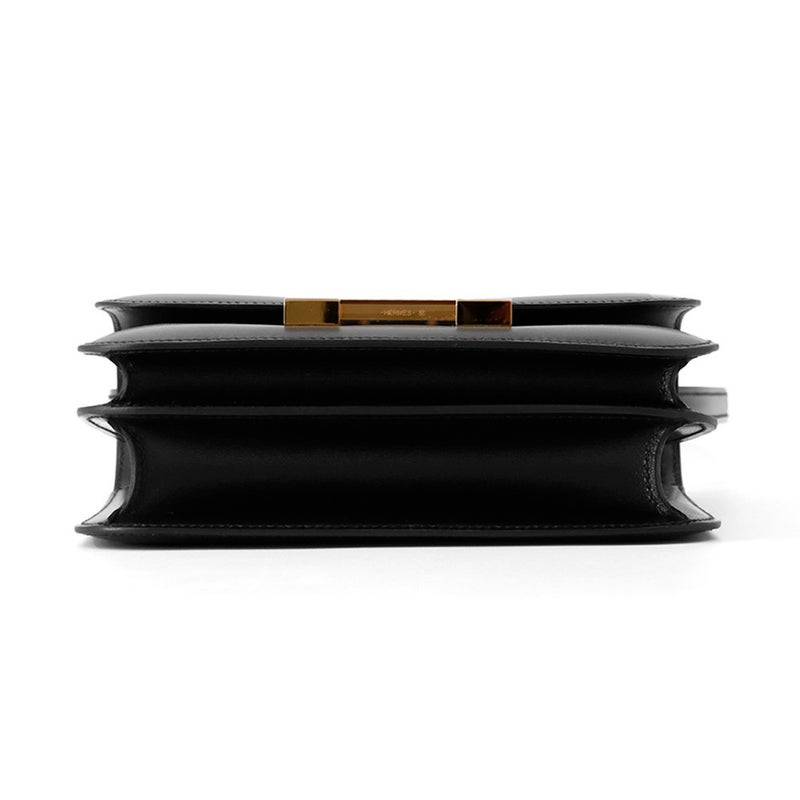 エルメス ミニ コンスタンス3 ミロワール ブラック/ゴールド金具 ボックスカーフ K刻印 黒