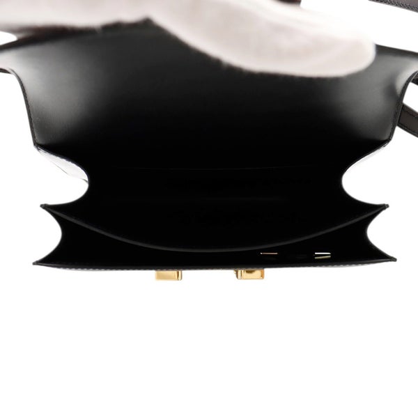 エルメス ミニ コンスタンス3 ミロワール ブラック/ゴールド金具 ボックスカーフ K刻印 黒