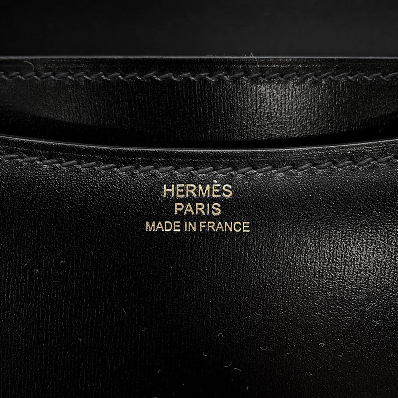 エルメス ミニ コンスタンス3 ミロワール ブラック/ゴールド金具 ボックスカーフ K刻印 黒